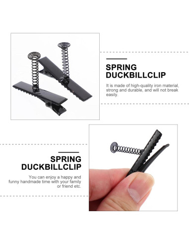 100 Clips de Pelo en Forma de Pato FOMIYES - Metal Negro DIY