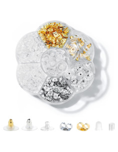 500 Respaldos de Pendientes Nkwuire Hipoalergénicos 7 Estilos