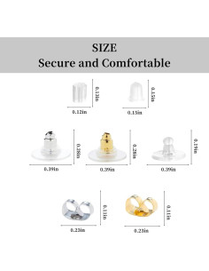 500 Respaldos de Pendientes Nkwuire Hipoalergénicos 7 Estilos 2