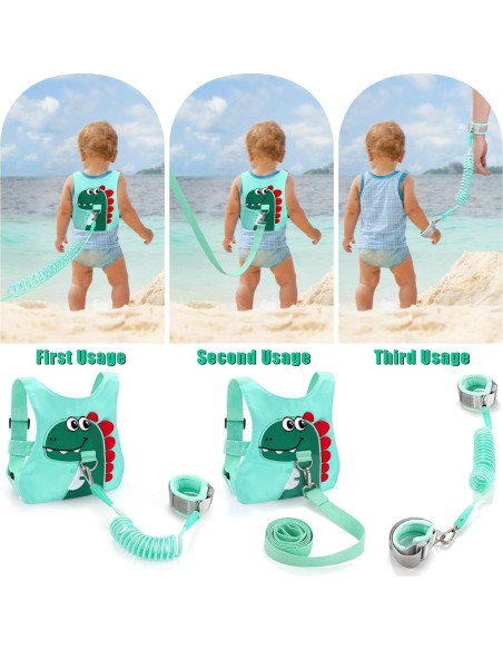 Correa Antipérdida para Niños Verde - Arnés de Seguridad Unisex