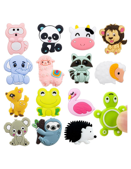 15 Perlas de Silicona Animales FFNIU 2mm para Manualidades