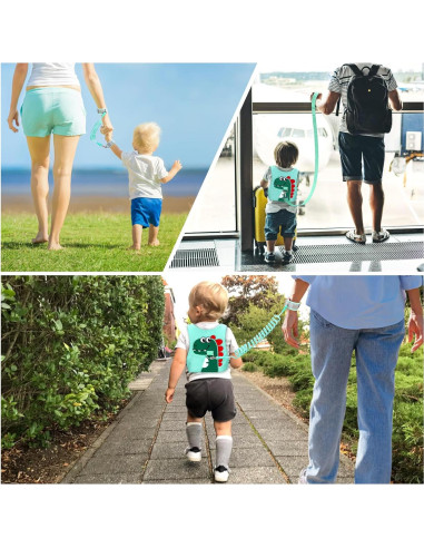 Correa Antipérdida para Niños Verde - Arnés de Seguridad Unisex