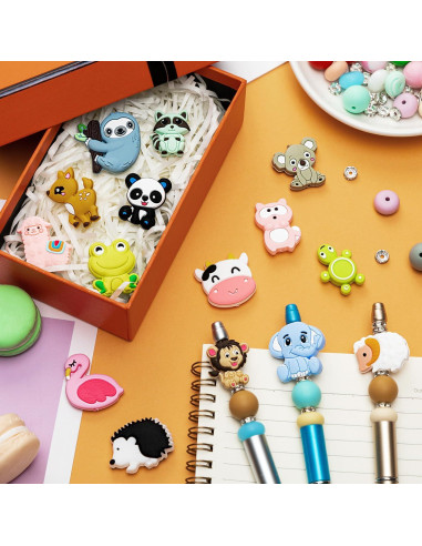 15 Perlas de Silicona Animales FFNIU 2mm para Manualidades