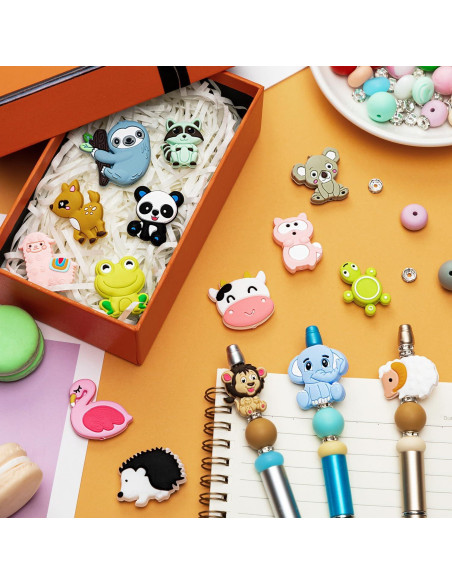 15 Perlas de Silicona Animales FFNIU 2mm para Manualidades