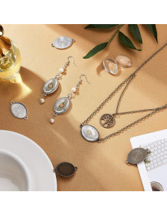 Kit 24 Conectores de Cabochón PH PandaHall 25x18mm para Joyas 2