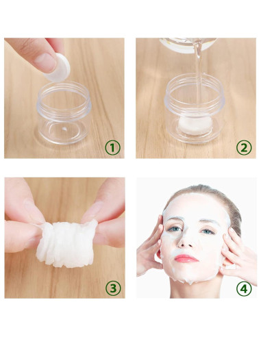 100PCS Hoja de Máscara Facial de Algodón Comprimido SADYFON