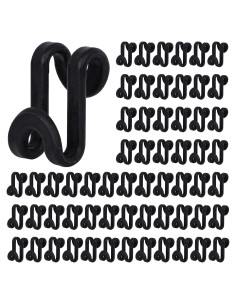 60 Ganchos Conectores para Perchas HAKDAY Negros Ahorra Espacio