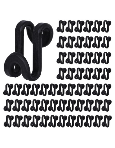 60 Ganchos Conectores para Perchas HAKDAY Negros Ahorra Espacio