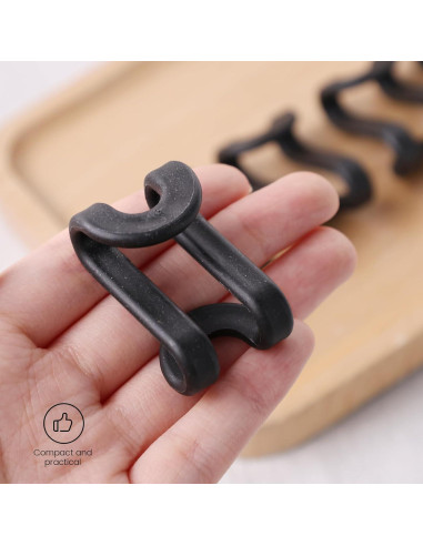 60 Ganchos Conectores para Perchas HAKDAY Negros Ahorra Espacio