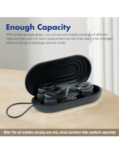 Estuche para Tapones de Oídos Hearprotek Negro - Compacto y Duradero 2