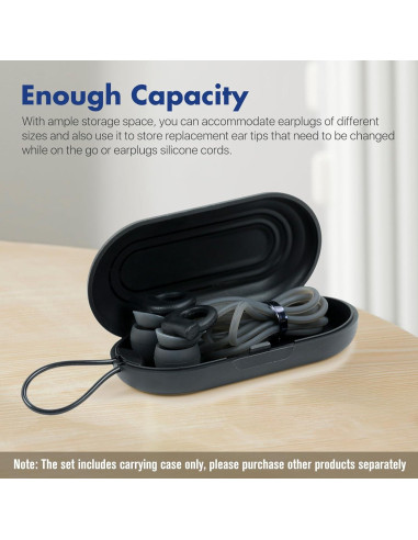 Estuche para Tapones de Oídos Hearprotek Negro - Compacto y Duradero