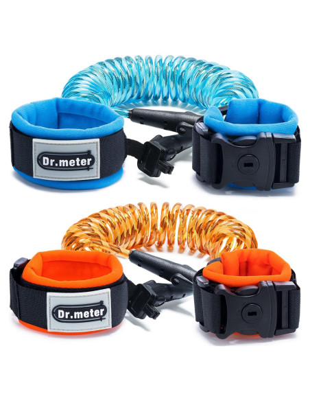 Correa de Seguridad para Niños Dr.meter 2 Paquetes 1.5m Naranja 2.5m Azul