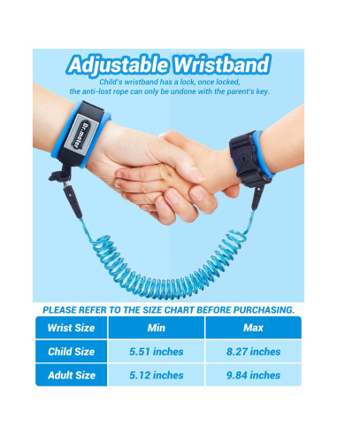 Correa de Seguridad para Niños Dr.meter 2 Paquetes 1.5m Naranja 2.5m Azul