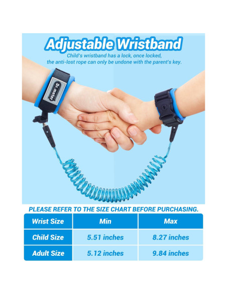 Correa de Seguridad para Niños Dr.meter 2 Paquetes 1.5m Naranja 2.5m Azul