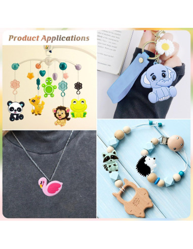 15 Perlas de Silicona Animales FFNIU 2mm para Manualidades