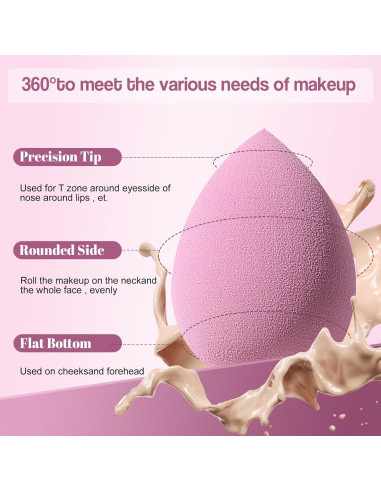 Juego de Esponjas de Maquillaje BS-MALL 14 Pcs Multicolores