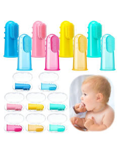Zopeal 8 Cepillos de Dedo de Silicona para Bebés - Limpieza Oral