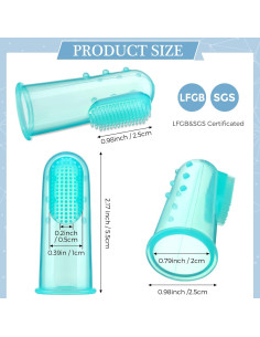 Zopeal 8 Cepillos de Dedo de Silicona para Bebés - Limpieza Oral 2