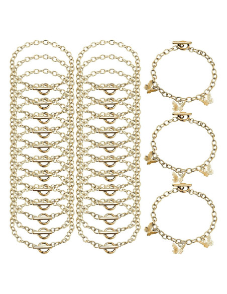Cadenas de Pulsera Hicarer 24 Piezas Cierre de Palanca Oro