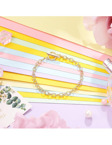 Cadenas de Pulsera Hicarer 24 Piezas Cierre de Palanca Oro