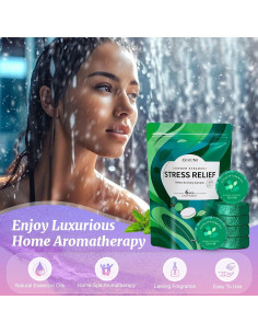 Bombas de Ducha Aromaterapia Ouwuni - Paquete de 12 EucaliptoMenta 2