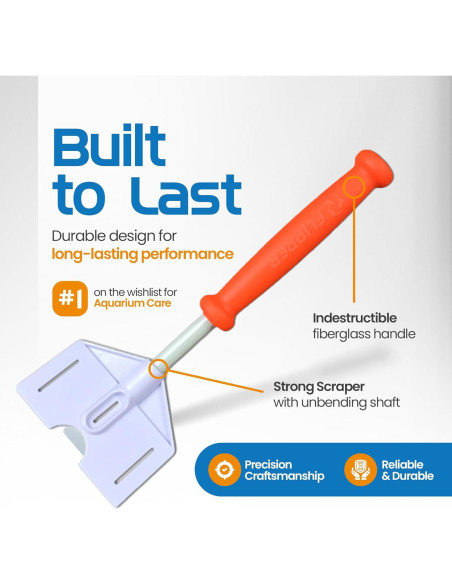 Raspador de Algas FL!PPER 25.4 cm para Acuarios de Vidrio y Acrílico