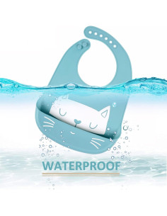 Baberos de Silicona Impermeables para Bebés 3pcs Ajustables 2