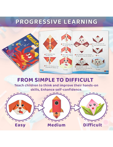Kit de Origami MOBYKE 238 Hojas para Niños - 54 Proyectos Kit de Origami MOBYKE 238 Hojas para Niños - 54 Proyectos