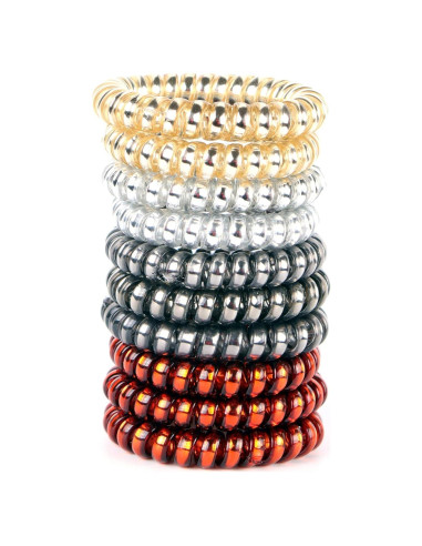 10 Gomas de Pelo Espirales Sin Marcas SIADEE Multicolor