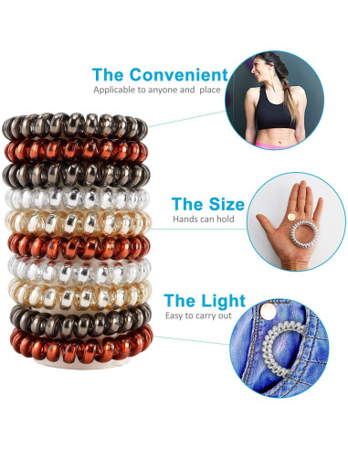 10 Gomas de Pelo Espirales Sin Marcas SIADEE Multicolor