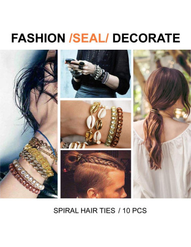 10 Gomas de Pelo Espirales Sin Marcas SIADEE Multicolor
