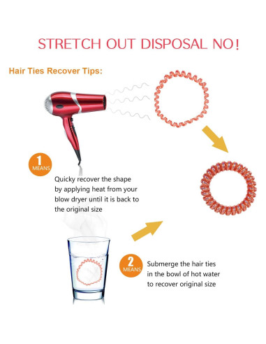 10 Gomas de Pelo Espirales Sin Marcas SIADEE Multicolor