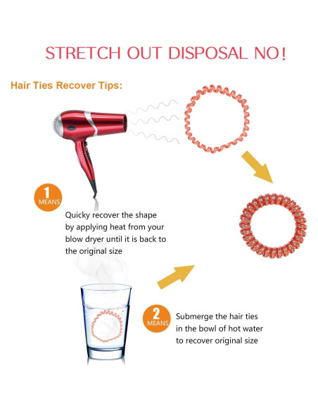 10 Gomas de Pelo Espirales Sin Marcas SIADEE Multicolor