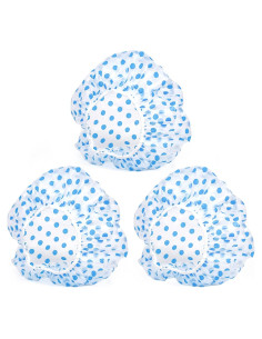 Gorras de Ducha Reutilizables 3PCS Fouews Azul Impermeables