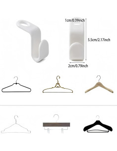 Ganchos para Perchas WEIAIGI 50pcs Polipropileno 5kg Blanco 2