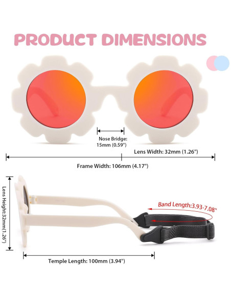 Gafas de sol polarizadas UV400 para bebés - Irrompibles con flores Gafas de sol polarizadas UV400 para bebés - Irrompibles con flores