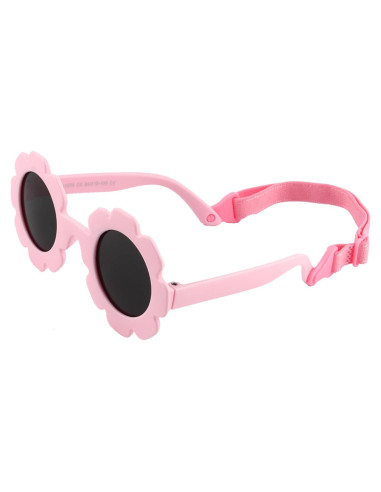Gafas de sol polarizadas para bebés con correa ajustable - Rosa