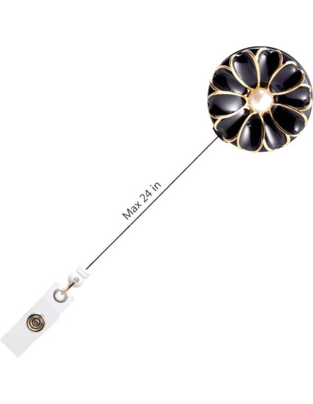 Porta Credencial Retráctil Qinsuee - Paquete de 3 Negros