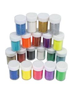 Juego de Brillantina Fina Holográfica Linwulte 20 Colores 300g