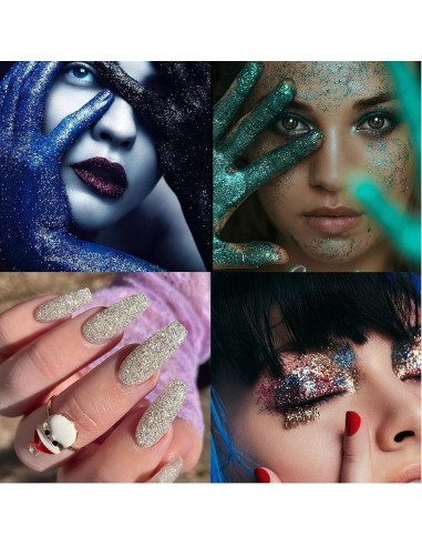 Juego de Brillantina Fina Holográfica Linwulte 20 Colores 300g