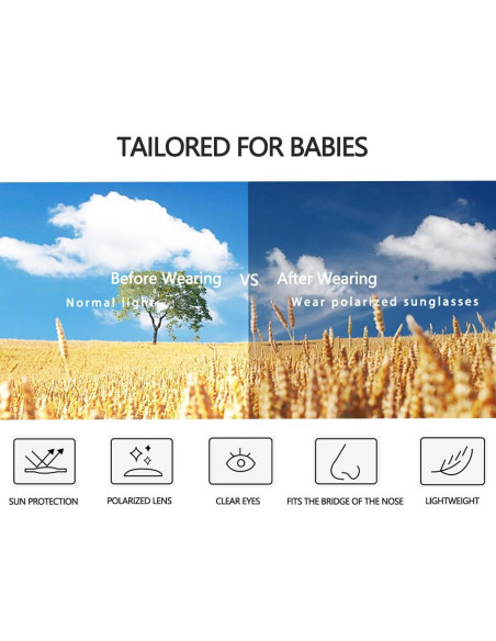 Gafas de sol polarizadas para bebés con correa ajustable - Rosa