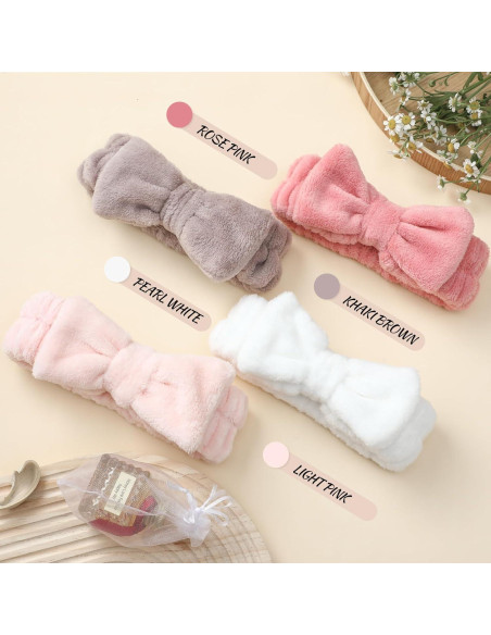 Banda de Spa VITEVER 4 Pack Diadema Maquillaje Microfibra