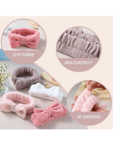 Banda de Spa VITEVER 4 Pack Diadema Maquillaje Microfibra