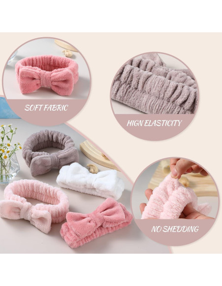 Banda de Spa VITEVER 4 Pack Diadema Maquillaje Microfibra