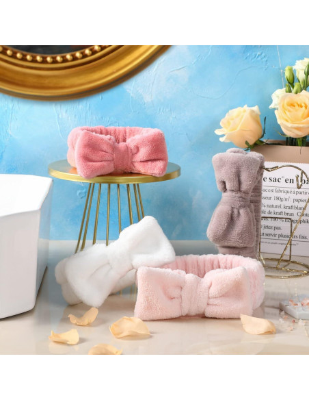 Banda de Spa VITEVER 4 Pack Diadema Maquillaje Microfibra