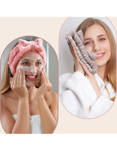 Banda de Spa VITEVER 4 Pack Diadema Maquillaje Microfibra
