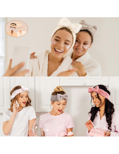 Banda de Spa VITEVER 4 Pack Diadema Maquillaje Microfibra