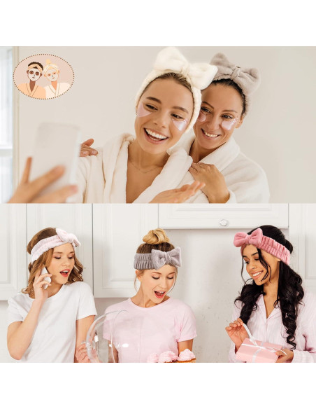 Banda de Spa VITEVER 4 Pack Diadema Maquillaje Microfibra