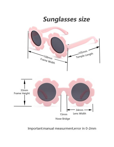 Gafas de sol polarizadas para bebés con correa ajustable - Rosa
