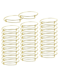 60 Pulseras Expandibles de Alambre de Acero UPINS Oro Ajustables